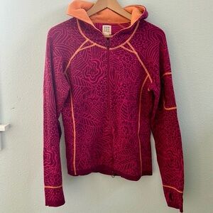 Raspberry wine floral cardigan sweater
